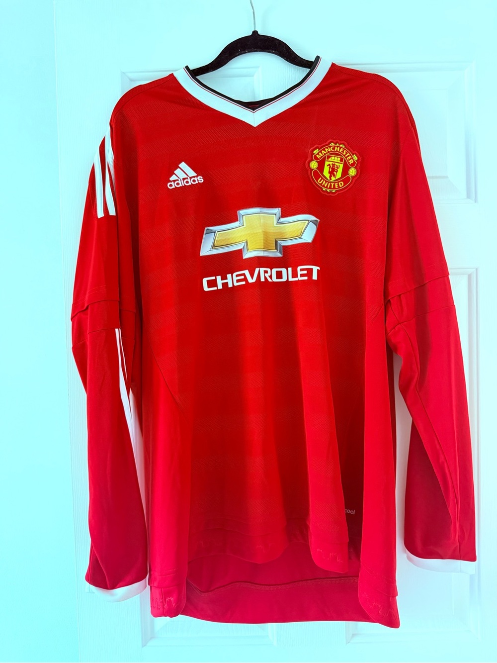 Adidas Manchester United red long sleeve jersey short size 2XL